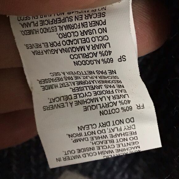 RDI Womens XS Blue Cardigan Sweater Elbow Patches Pockets Cotton Blend NWT - Picture 6 of 10